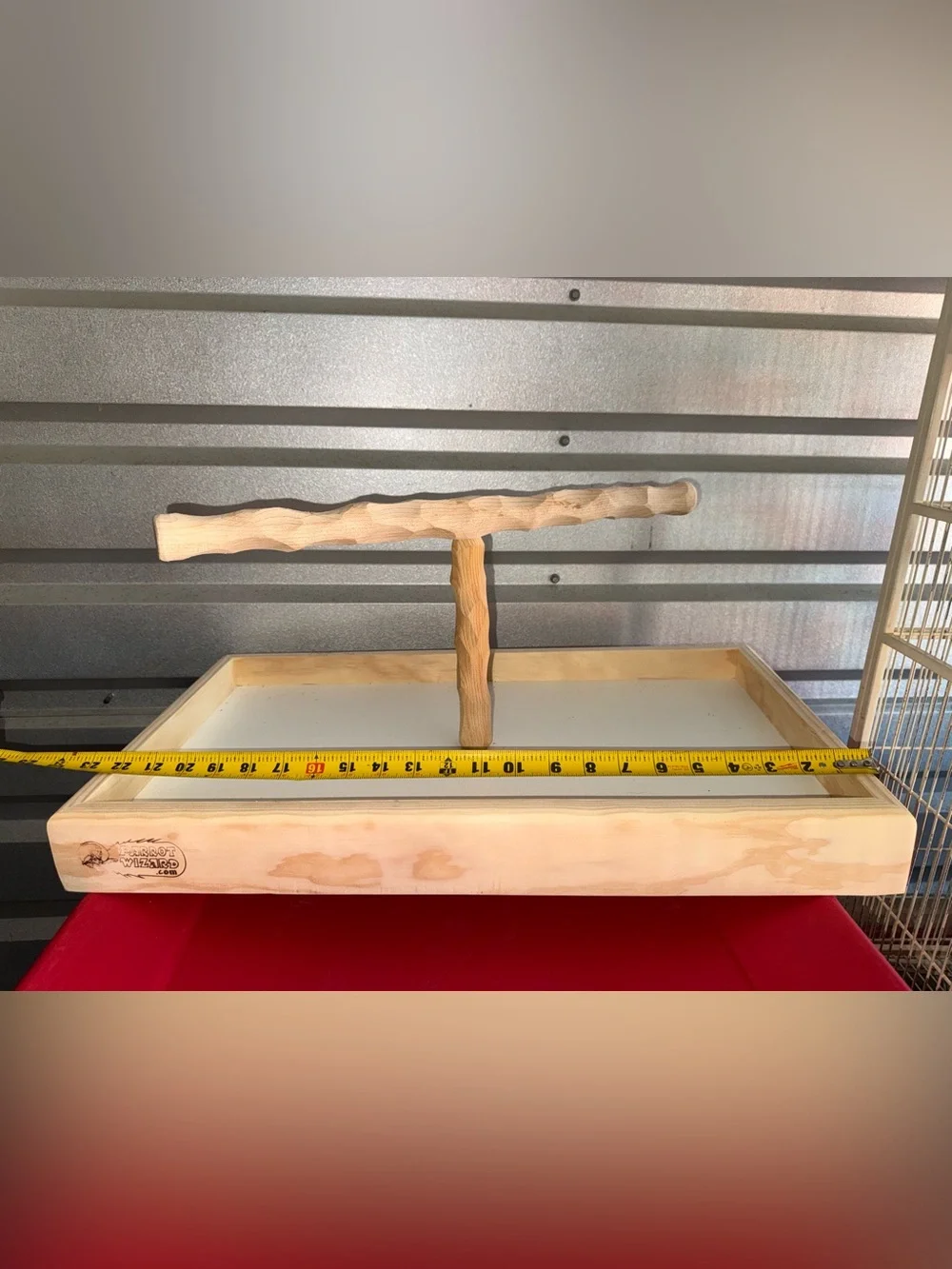 Parrot Wizard Tabletop Bird Play Stand with Catch Tray –‎ Natural Wood Perch